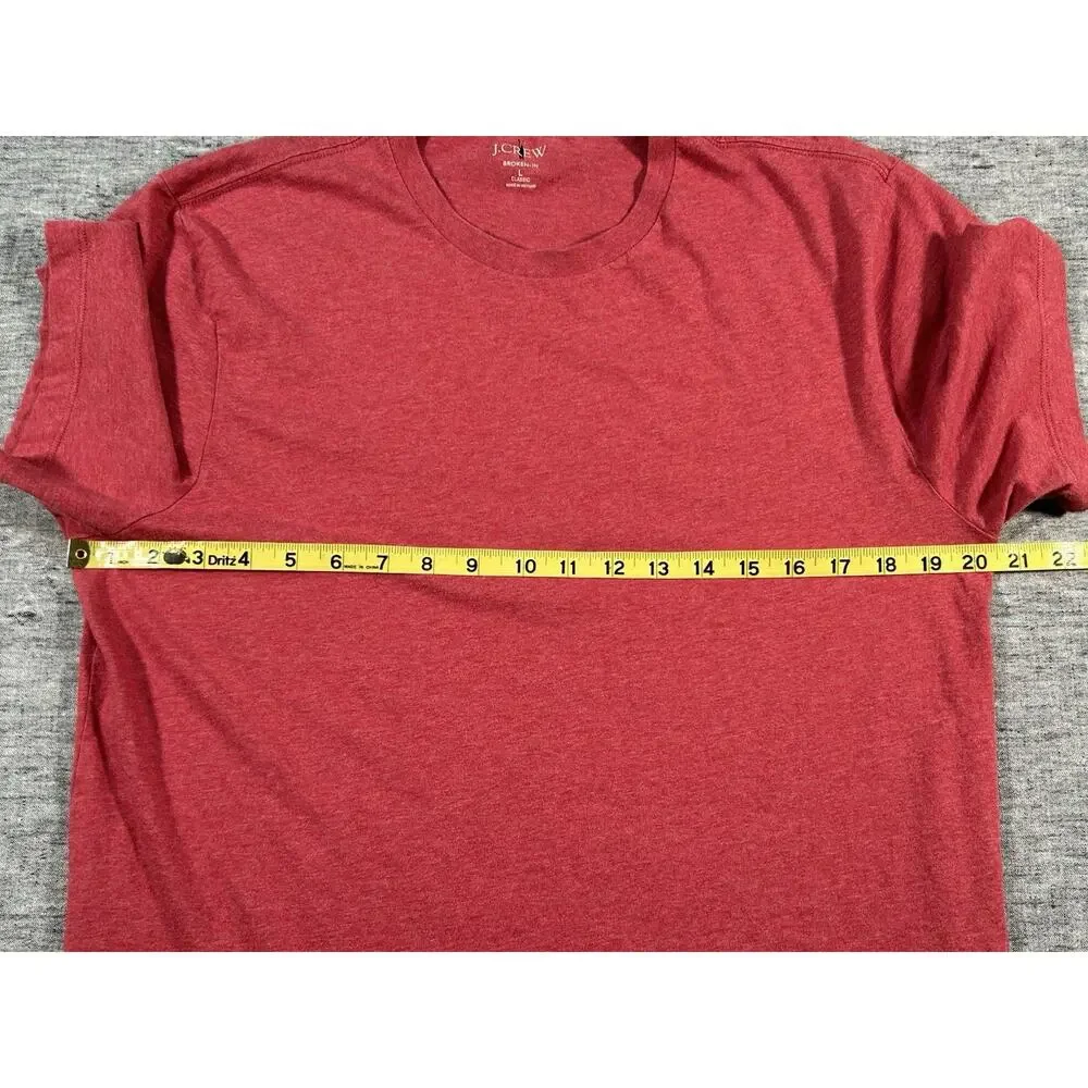 J Crew Oarsman Broken-In Shirt Mens Large Classic Fit Red Short Sleeve Cotton